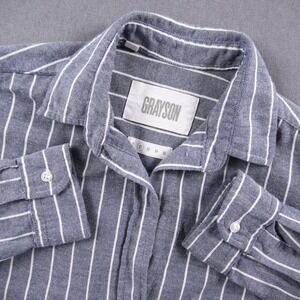 Grayson The Hero Striped Button Down Shirt Blue White Classic Fit Women 2